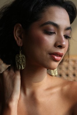 Brass Tribal figure earings